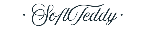 Black 'SoftTeddy' logo on a white background